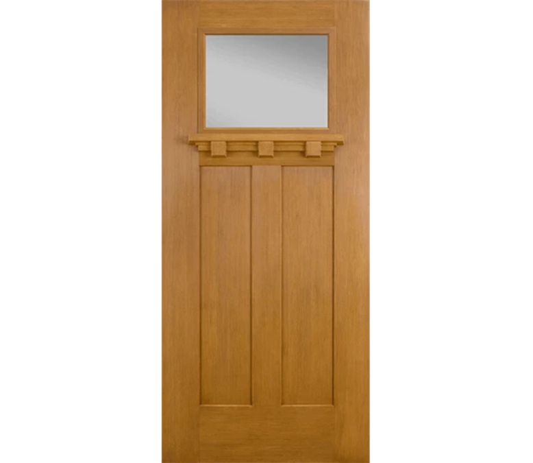 Columbus Craftsman Light Fiberglass Entry Door