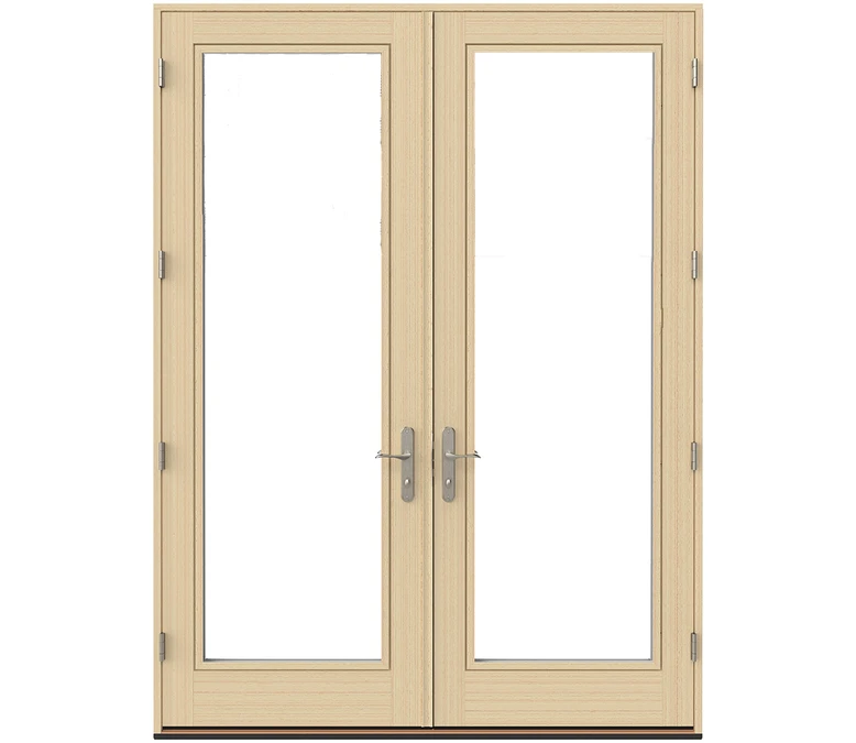 Columbus Pella Lifestyle Series Wood Double Hinged Patio Doors